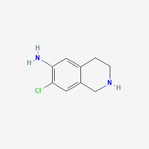 molecular formula C9H11ClN2 B578523 7-氯-1,2,3,4-四氢异喹啉-6-胺 CAS No. 1259326-52-7