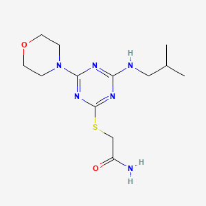 molecular formula C13H22N6O2S B5785232 2-{[4-(isobutylamino)-6-(4-morpholinyl)-1,3,5-triazin-2-yl]thio}acetamide 