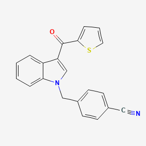 molecular formula C21H14N2OS B5785239 4-{[3-(2-thienylcarbonyl)-1H-indol-1-yl]methyl}benzonitrile 
