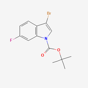 molecular formula C13H13BrFNO2 B578526 1-Boc-3-溴-6-氟吲哚 CAS No. 1314406-46-6