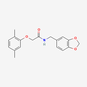molecular formula C18H19NO4 B5785264 N-(1,3-benzodioxol-5-ylmethyl)-2-(2,5-dimethylphenoxy)acetamide 