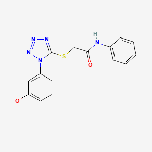 2-{[1-(3-methoxyphenyl)-1H-tetrazol-5-yl]thio}-N-phenylacetamide