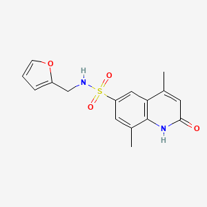 molecular formula C16H16N2O4S B5785330 N-(2-furylmethyl)-4,8-dimethyl-2-oxo-1,2-dihydro-6-quinolinesulfonamide 