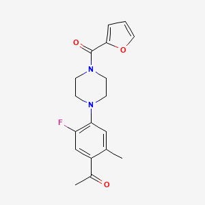 molecular formula C18H19FN2O3 B5785372 1-{5-fluoro-4-[4-(2-furoyl)-1-piperazinyl]-2-methylphenyl}ethanone 