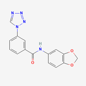 molecular formula C15H11N5O3 B5785396 N-1,3-benzodioxol-5-yl-3-(1H-tetrazol-1-yl)benzamide 