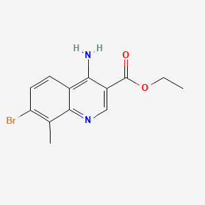 molecular formula C13H13BrN2O2 B578542 Ethyl 4-amino-7-bromo-8-methylquinoline-3-carboxylate CAS No. 1242260-77-0