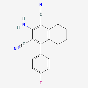 molecular formula C18H14FN3 B5785422 2-amino-4-(4-fluorophenyl)-5,6,7,8-tetrahydro-1,3-naphthalenedicarbonitrile 