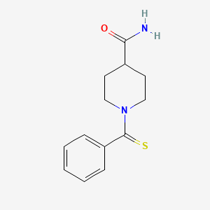 molecular formula C13H16N2OS B5785427 1-(phenylcarbonothioyl)-4-piperidinecarboxamide 