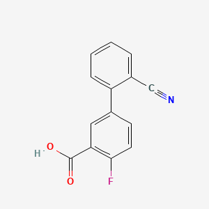 molecular formula C14H8FNO2 B578543 5-(2-Cyanophenyl)-2-fluorobenzoic acid CAS No. 1345471-31-9