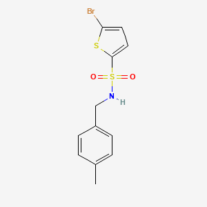molecular formula C12H12BrNO2S2 B5785435 5-bromo-N-(4-methylbenzyl)-2-thiophenesulfonamide 