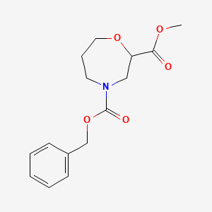 molecular formula C15H19NO5 B578546 Methyl N-cbz-homomorpholine-2-carboxylate CAS No. 1226776-84-6