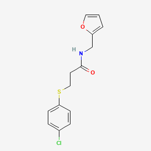 molecular formula C14H14ClNO2S B5785495 3-[(4-chlorophenyl)thio]-N-(2-furylmethyl)propanamide 