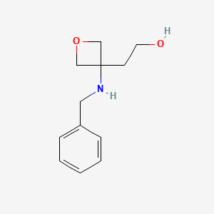 molecular formula C12H17NO2 B578550 2-(3-(苄氨基)氧杂环丁-3-基)乙醇 CAS No. 1223573-34-9