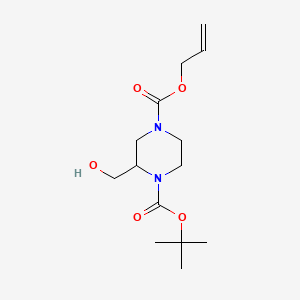 molecular formula C14H24N2O5 B578551 4-Allyl 1-tert-butyl 2-(hydroxymethyl)piperazine-1,4-dicarboxylate CAS No. 1263282-80-9
