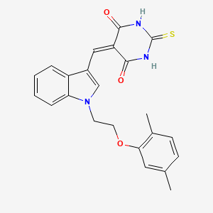 molecular formula C23H21N3O3S B5785511 5-({1-[2-(2,5-dimethylphenoxy)ethyl]-1H-indol-3-yl}methylene)-2-thioxodihydro-4,6(1H,5H)-pyrimidinedione 