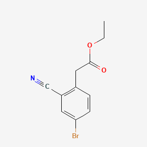 molecular formula C11H10BrNO2 B578554 Ethyl 2-(4-bromo-2-cyanophenyl)acetate CAS No. 1261606-49-8