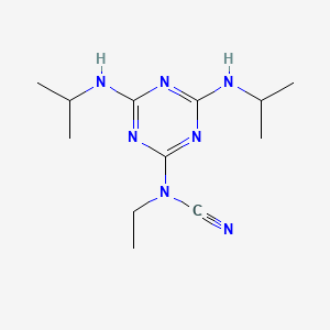 molecular formula C12H21N7 B5785561 [4,6-bis(isopropylamino)-1,3,5-triazin-2-yl]ethylcyanamide 