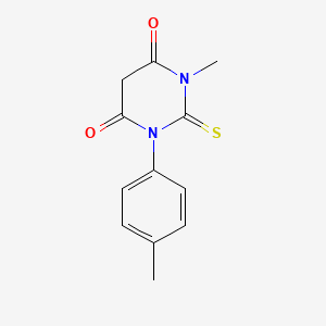molecular formula C12H12N2O2S B5785575 1-methyl-3-(4-methylphenyl)-2-thioxodihydro-4,6(1H,5H)-pyrimidinedione 