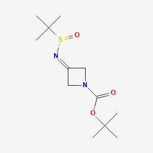 molecular formula C12H22N2O3S B578564 tert-Butyl 3-tert-butylsulfinyliminoazetidine-1-carboxylate CAS No. 1291487-32-5