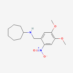 molecular formula C16H24N2O4 B5785669 N-(4,5-dimethoxy-2-nitrobenzyl)cycloheptanamine CAS No. 5549-74-6