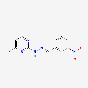 molecular formula C14H15N5O2 B5785673 1-(3-nitrophenyl)ethanone (4,6-dimethyl-2-pyrimidinyl)hydrazone 