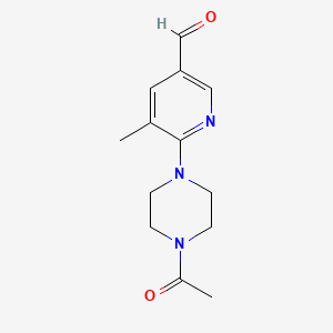 molecular formula C13H17N3O2 B578568 6-(4-Acetylpiperazin-1-yl)-5-methylnicotinaldehyde CAS No. 1355236-53-1