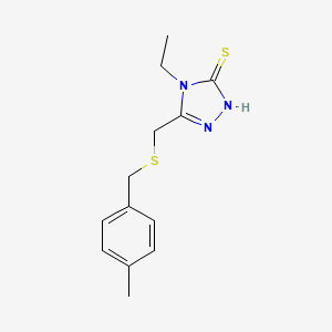 molecular formula C13H17N3S2 B5785687 4-ethyl-5-{[(4-methylbenzyl)thio]methyl}-4H-1,2,4-triazole-3-thiol 