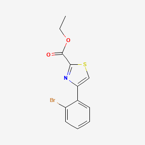 molecular formula C12H10BrNO2S B578569 Ethyl 4-(2-bromophenyl)thiazole-2-carboxylate CAS No. 1261269-07-1
