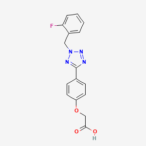 molecular formula C16H13FN4O3 B5785690 {4-[2-(2-fluorobenzyl)-2H-tetrazol-5-yl]phenoxy}acetic acid 