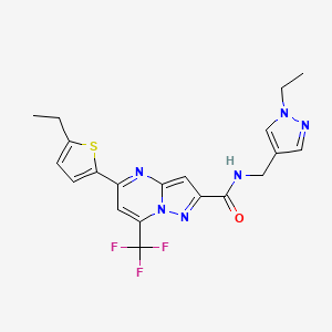 molecular formula C20H19F3N6OS B5785723 N-[(1-ethyl-1H-pyrazol-4-yl)methyl]-5-(5-ethyl-2-thienyl)-7-(trifluoromethyl)pyrazolo[1,5-a]pyrimidine-2-carboxamide 