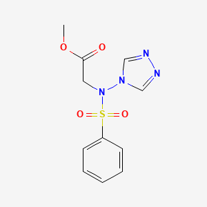 molecular formula C11H12N4O4S B5785760 methyl N-(phenylsulfonyl)-N-4H-1,2,4-triazol-4-ylglycinate 