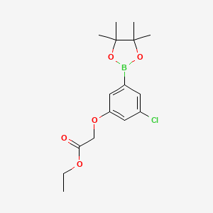 B578577 Ethyl 2-(3-chloro-5-(4,4,5,5-tetramethyl-1,3,2-dioxaborolan-2-yl)phenoxy)acetate CAS No. 1218789-47-9