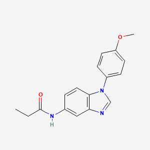 molecular formula C17H17N3O2 B5785774 N-[1-(4-methoxyphenyl)-1H-benzimidazol-5-yl]propanamide 