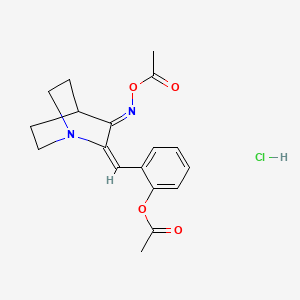 molecular formula C18H21ClN2O4 B5785795 2-({3-[(acetyloxy)imino]-1-azabicyclo[2.2.2]oct-2-ylidene}methyl)phenyl acetate hydrochloride 