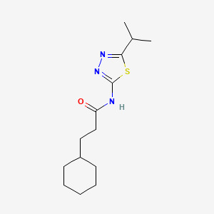 molecular formula C14H23N3OS B5785815 3-cyclohexyl-N-(5-isopropyl-1,3,4-thiadiazol-2-yl)propanamide 