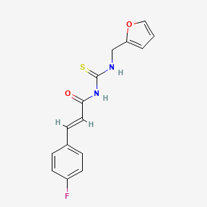 molecular formula C15H13FN2O2S B5785845 3-(4-fluorophenyl)-N-{[(2-furylmethyl)amino]carbonothioyl}acrylamide 