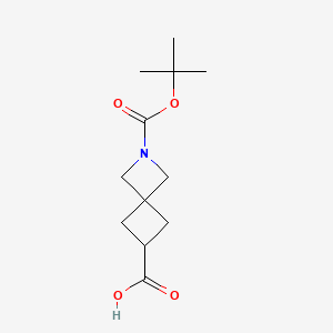 molecular formula C12H19NO4 B578585 2-(tert-Butoxycarbonyl)-2-azaspiro[3.3]heptane-6-carboxylic acid CAS No. 1211526-53-2