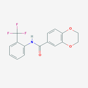 molecular formula C16H12F3NO3 B5785855 N-[2-(trifluoromethyl)phenyl]-2,3-dihydro-1,4-benzodioxine-6-carboxamide 