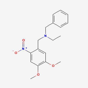 molecular formula C18H22N2O4 B5785893 N-benzyl-N-(4,5-dimethoxy-2-nitrobenzyl)ethanamine 