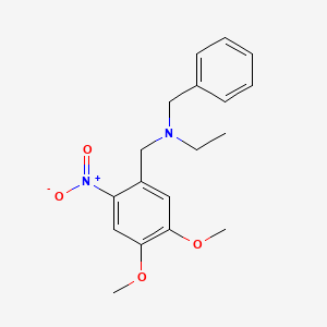 molecular formula C18H22N2O4 B5785893 N-benzyl-N-[(4,5-dimethoxy-2-nitrophenyl)methyl]ethanamine 