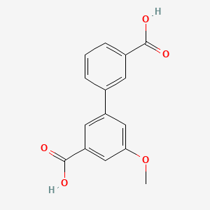 molecular formula C15H12O5 B578591 3-(3-羧基苯基)-5-甲氧基苯甲酸 CAS No. 1261905-12-7