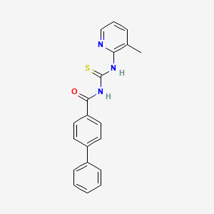 molecular formula C20H17N3OS B5785915 N-{[(3-methyl-2-pyridinyl)amino]carbonothioyl}-4-biphenylcarboxamide 