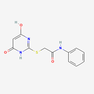 2-[(6-hydroxy-4-oxo-1,4-dihydro-2-pyrimidinyl)thio]-N-phenylacetamide
