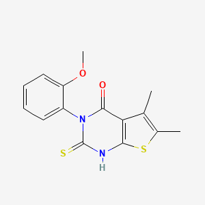 molecular formula C15H14N2O2S2 B5786018 2-mercapto-3-(2-methoxyphenyl)-5,6-dimethylthieno[2,3-d]pyrimidin-4(3H)-one 