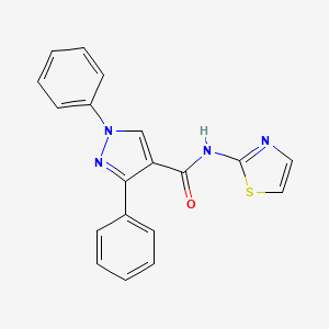 molecular formula C19H14N4OS B5786101 1,3-diphenyl-N-1,3-thiazol-2-yl-1H-pyrazole-4-carboxamide 