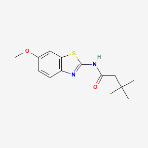 molecular formula C14H18N2O2S B5786107 N-(6-methoxy-1,3-benzothiazol-2-yl)-3,3-dimethylbutanamide 