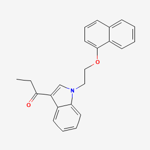 molecular formula C23H21NO2 B5786114 1-{1-[2-(1-naphthyloxy)ethyl]-1H-indol-3-yl}-1-propanone 