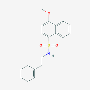 molecular formula C19H23NO3S B5786182 N-[2-(1-cyclohexen-1-yl)ethyl]-4-methoxy-1-naphthalenesulfonamide 