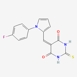 molecular formula C15H10FN3O2S B5786241 5-{[1-(4-fluorophenyl)-1H-pyrrol-2-yl]methylene}-2-thioxodihydro-4,6(1H,5H)-pyrimidinedione 
