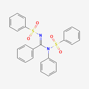 molecular formula C25H20N2O4S2 B5786302 N-phenyl-N,N'-bis(phenylsulfonyl)benzenecarboximidamide 